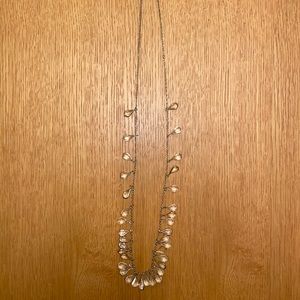 Long necklace with clear crystals